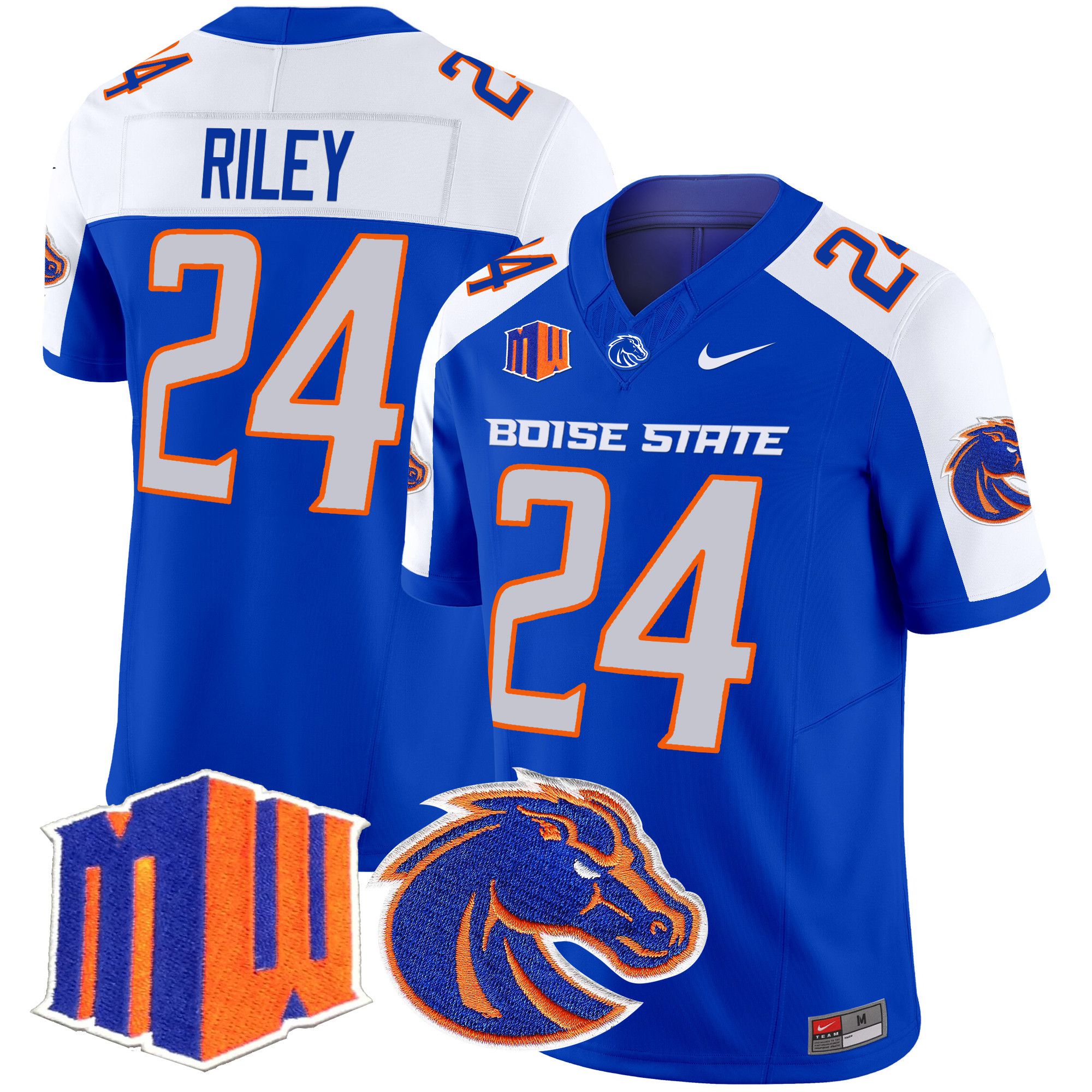 Men Boise State Broncos #24 Riley Blue Nike 2024 Vapor Limited NCAA Jersey